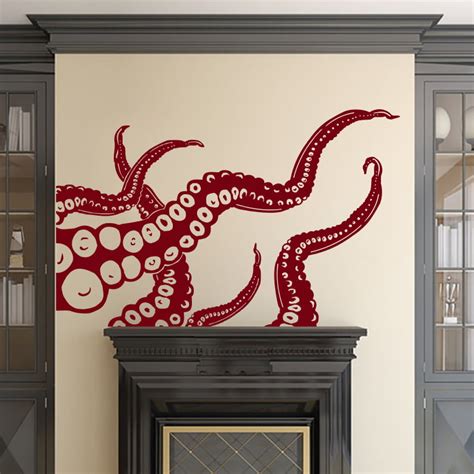 Octopus Wall Decal Tentacles Vinyl Sticker Decals Kraken Octopus Fish