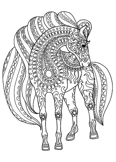 Animal Mandala Coloring Page Horse Coloringbay