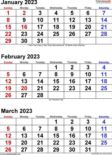 Free Printable Quarterly Calendar 2023 Free Printable Templates 3