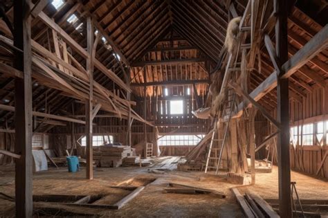 Premium AI Image Timelapse Of Barn Restoration Process Created With