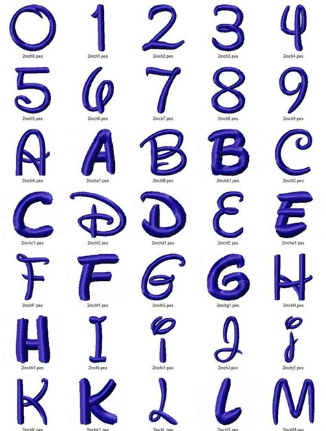 Disney Machine Embroidery Font Monogram Alphabet 3 Sizes Etsy