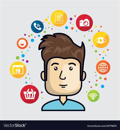 Man Avatar And Social Media Design Royalty Free Vector Image