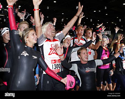 Sir Richard Branson With His Daughter Holly Left And Son Sam Lower Right At The Virgin
