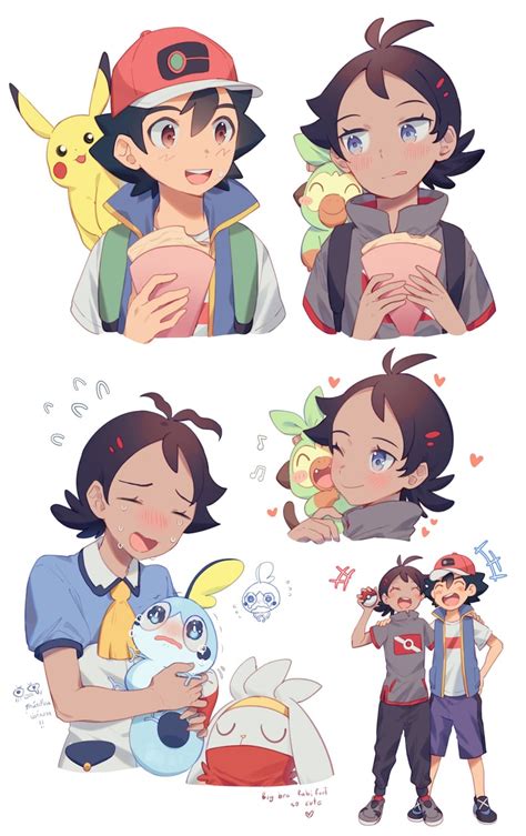 Ash Ketchum Sobble Grookey Goh And Raboot Pokemon And 2 More