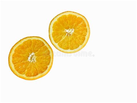 Two Halves Of A Bright Orange On A White Background Juicy Orange