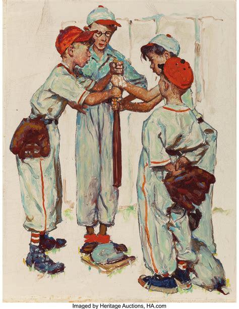 Norman Rockwell American 1894 1978 Choosing Up Four Sporting Lot