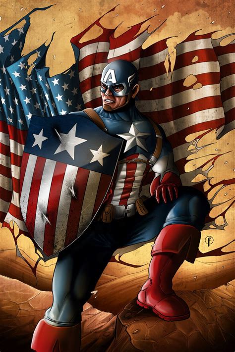 Captain America By Riccardo On Deviantart Marvel