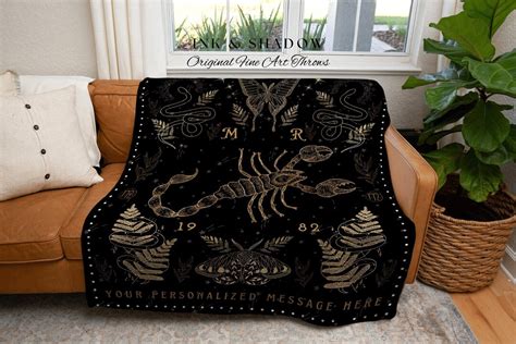 Scorpio Astrology Blanket Scorpio Tapestry Custom Star Sign Goth Woven Blanket Witch Room Decor