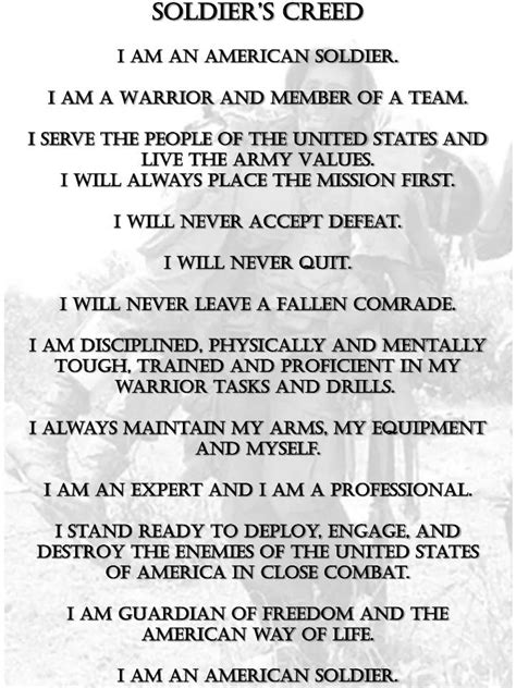 Soldiers Creed Army Army Military