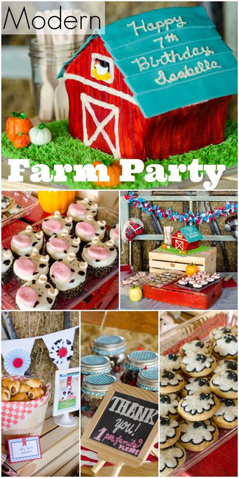 Heres A Fun Modern Spin On A Farm Birthday Party For A 7 Year Old Girl
