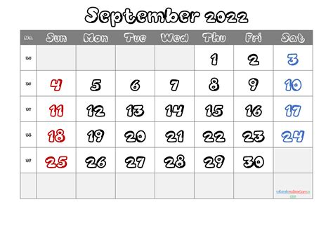 Free Printable 2022 Calendar September Pdf And Image
