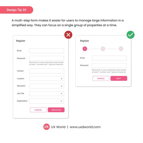 Design Tip 20 Use Multi Step Forms To Manage Information UX Design