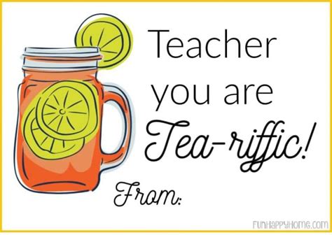 Tea Themed Teacher Appreciation T With Printable T Tag Fun