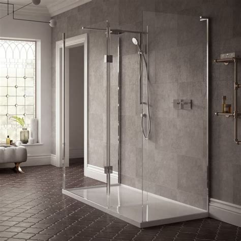 Matki Boutique Three Sided Walk In Shower Enclosure With Raised Tray