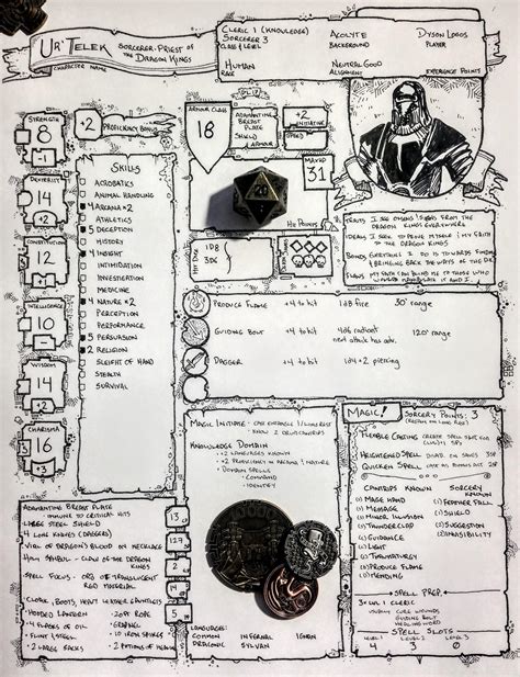 D D 5e Character Sheets Hand Drawn Style High Res Ver