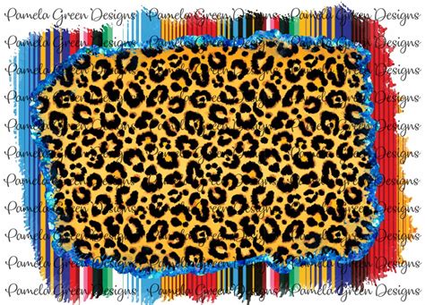Serape Leopard Glitter Frame Sublimation Digital Design Etsy