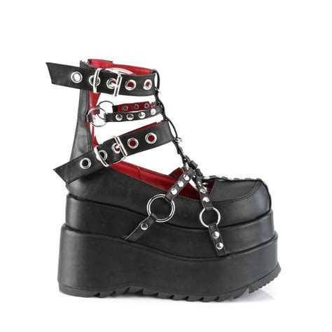 Mm Tiered Platform Cage Bootie Featuring Buckle Straps O