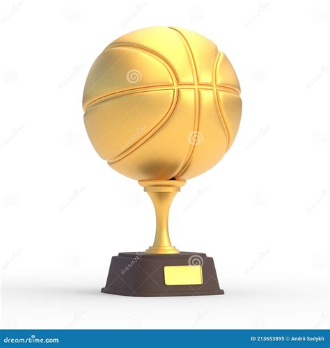 Realistic Golden Basketball Trophy Cup Isolated On White Background