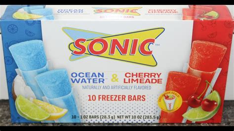Sonic Freezer Bars Ocean Water And Cherry Limeade Review Youtube