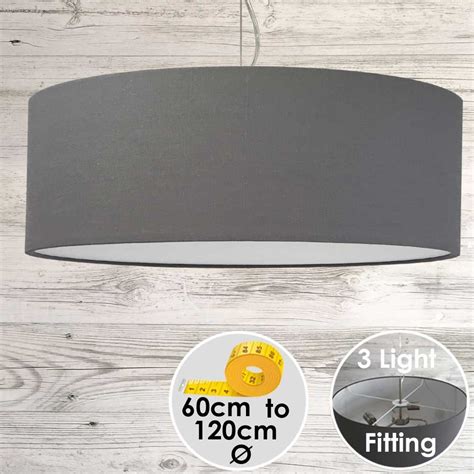 Extra Large Dark Grey Drum Lampshade Handmade In The Uk Imperial