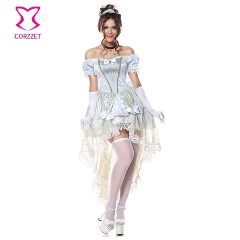 Deluxe Light Blue Adult Sexy Princess Costume Halloween Cosplay Gothic