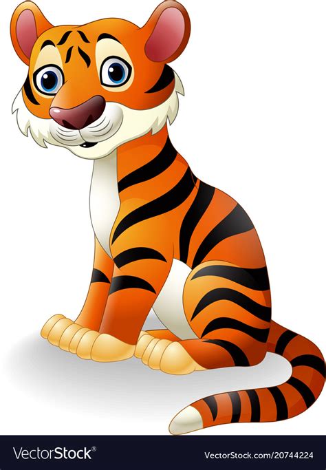 Cartoon Tiger Sitting Royalty Free Vector Image