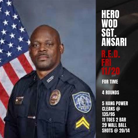 Friday 112020 Hero Wod Sgt Ansari For Time 4 Rounds 5 Hang