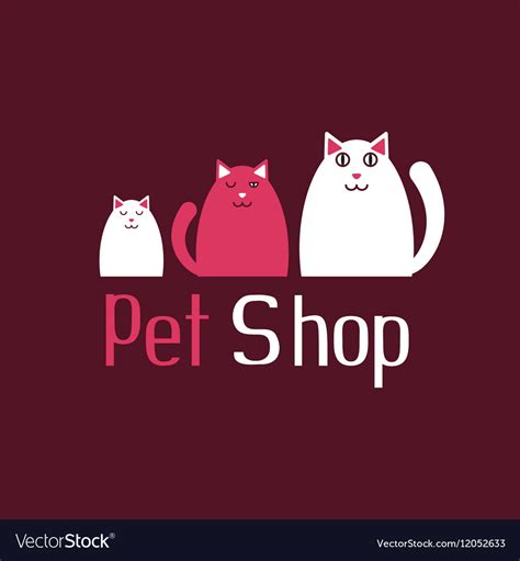 Cat Sign For Pet Shop Logo Kitten And Kitty Vector Image