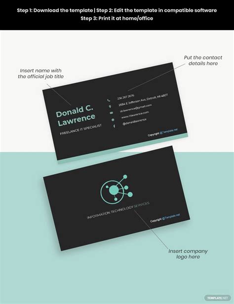 Simple Freelancer Business Card Template In Pages Word Psd Publisher