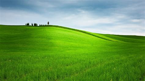 Hd Wallpaper Photo Of Green Grass Field Mountain With River Bank At