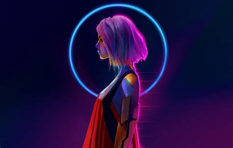Wallpaper Music Style Girl Background Fantasy Style Neon