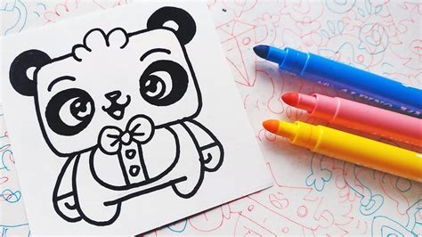 Cómo Dibujar Un Panda Dibujos Fáciles Garabatos Kawaii Kawaii