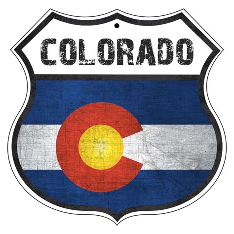 State Of Colorado Flag Metal Shield Sign Sign Fever
