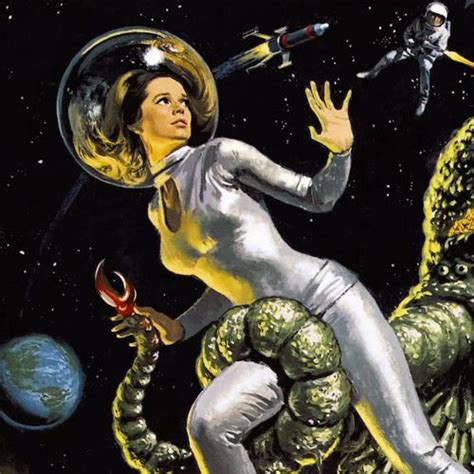 A Painting Of A Woman Sitting On Top Of An Alien Creature With Space In The Background