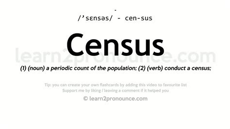 A census is the procedure of systematically calculating, acquiring and recording information about the members of a given population. Pronunciation of Census | Definition of Census - YouTube