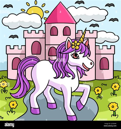 Unicorn Princess Colored Cartoon Illustration Stock Vector Image And Art