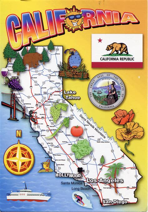 Detailed Tourist Map Of California State California State Detailed