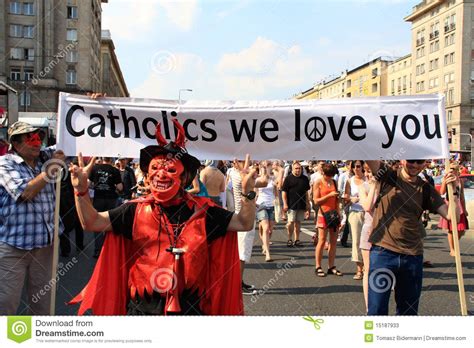 Catholics We Love You Editorial Stock Photo Image Of Evil 15187933