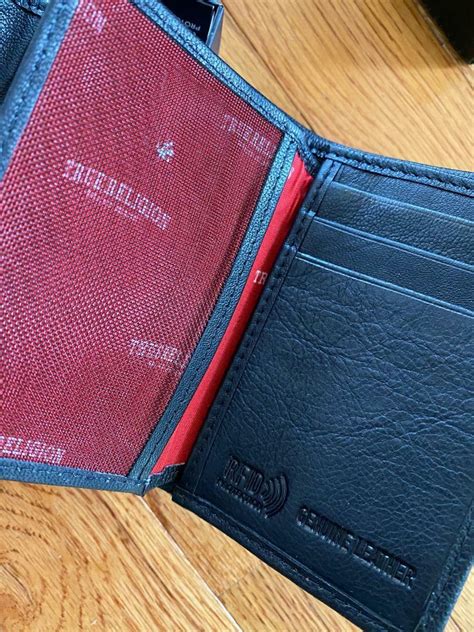 True Religion Mens Leather Wallet Trifold Tr Black Rfid New In