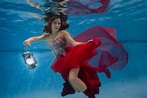 Underwater Fashion Portraits in a Red Dress | Bahar - Alyssa Campbell ...