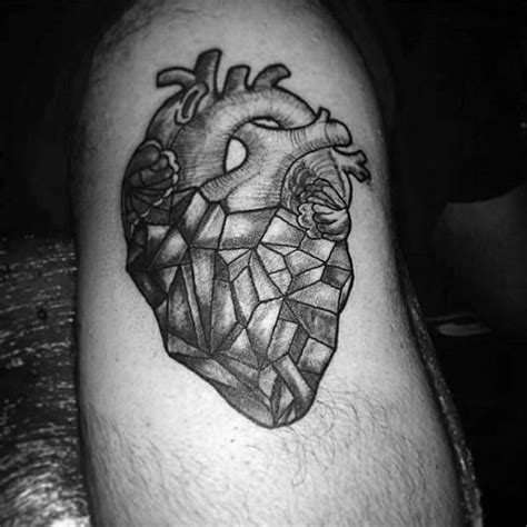 50 Geometric Heart Tattoo Designs For Men Symmetrical Ideas