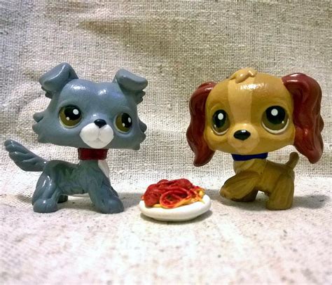 Lady And The Tramp Littlest Pet Shops With Clay Spaghetti Custom Lps