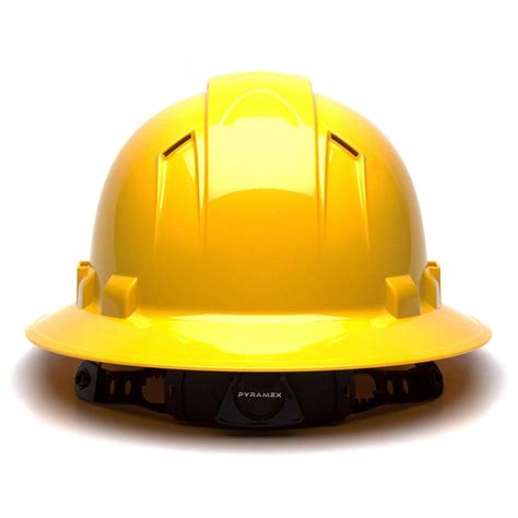 Pyramex Ridgeline Vented Full Brim Hard Hat 4 Point Ratchet Suspension