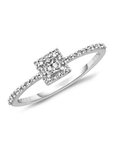 Diamour 14 Ct Tw Princess Cut Diamond Framed Promise Ring In 10k