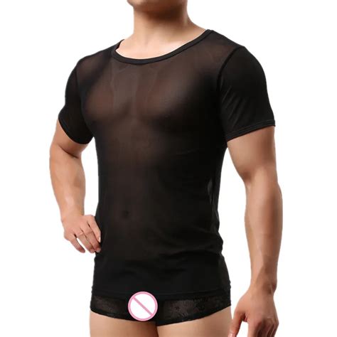 Sexy Men Undershirt Solid Color Underwear Clothing Cose Fitting Short Sleeve Relax Breathable