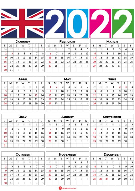 Download 2022 Yearly Calendar 2022 Calendar Uk With Bank Holidays