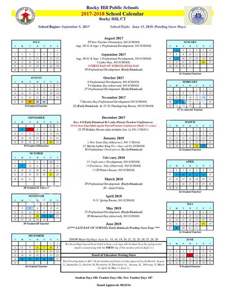 Rocky Hill Public Schools Calendar 2023