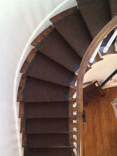 Landing pieces available 4m wide at £33.99m2. Sisal stair runner with leather wide binding & upholstery ...