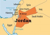 Jordan country map - Jordan map location (Western Asia - Asia)