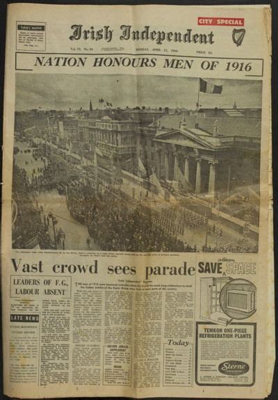 The Front Page Of An Irish Independent Newspaper Dated On May 1 1915